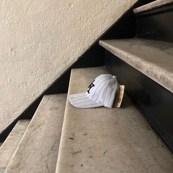 White Pinstripe NY Cap - Picture 2 of 2